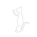 Cat play with toy ball line drawing Royalty Free Stock Photo