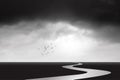 Dark clouds, path to unknown, destiny, solitude, ending, begining, lost, rebirth