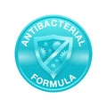 Antibacterial stamp - shield with crossed bacterie Royalty Free Stock Photo