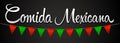 Comida Mexicana, Mexican Food spanish text vector illustration.