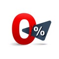 Zero percent sticker - credit without commission Royalty Free Stock Photo