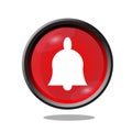 Red icon button bell with colorful color. Royalty Free Stock Photo