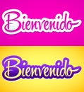 Bienvenido, Welcome Spanish text Hand lettering vector illustration.