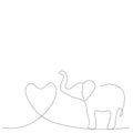 Elephant love heart design, valentines
