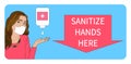 Use sanitizer poster. Sanitize your hands banner.