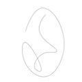 Easter egg one line drawing on white background Royalty Free Stock Photo