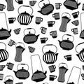 Seamless pattern with coffee pots Royalty Free Stock Photo