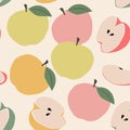 Vector seamless pattern with stylized apples. Modern abstract design for paper, cover, fabric, interior decor and other uses.