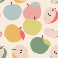 Vector seamless pattern with stylized apples. Modern abstract design for paper, cover, fabric, interior decor and other uses.