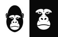 Gorilla head logo. Isolated gorilla head on white background