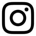 Instagram logo. Black & white. Royalty Free Stock Photo