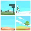 Set of low poly landscapes