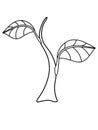 Sprout - small plant - vector linear illustration for coloring. Sapling, small tree - element for coloring book. Outline. Royalty Free Stock Photo