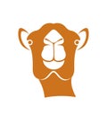 Camel head logo. Isolated camel head on white background