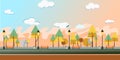 Autamn Nature Park in city vector Royalty Free Stock Photo