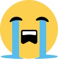 Crying emoji vector design on white