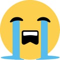 Crying emoji vector design on white Royalty Free Stock Photo