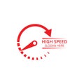 Speed internet silhouette. Clock, time icon. abstract symbol of speed logo design. Fast and Speed logo template vector. Royalty Free Stock Photo