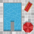 Top view pool swimming umbrellas , vector concept happy holiday ,