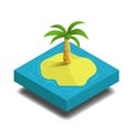 3D vector isometric illustration , summer beach island tropic travel and holiday , concept infographic collection Royalty Free Stock Photo