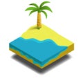 3D vector isometric illustration , summer beach island tropic travel and holiday , concept infographic collection Royalty Free Stock Photo