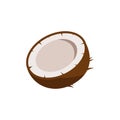 Coconut flat icon. Half of coconut.