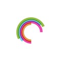 Vector icon, hi-tech circle company logo design, business symbol concept, minimal line style. Circle colorful vector illustration. Royalty Free Stock Photo
