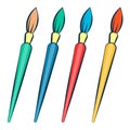 Painting Brushes. School supplies isolated. Back to school theme. Flat vector