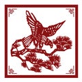 The Classic Chinese Papercutting Style Illustration, A Cartoon Eagle Royalty Free Stock Photo