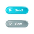 Send button with paper airplane and tick mark -