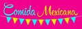 Comida Mexicana, Mexican Food spanish text vector illustration.