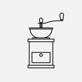 Coffee grinder Illustration on a white background. filled flat sign for mobile concept and web design. Coffee mill solid icon. Sym