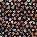 Seamless pattern with colorful leaves, autumnal design