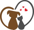 Abstract pet care services logo design on white