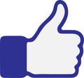 Facebook thumb like button on white