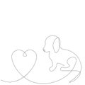 Puppy love heart on white Royalty Free Stock Photo