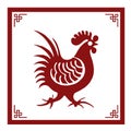 The Classic Chinese Papercutting Style Illustration, A Cartoon Rooster, The Chinese Zodiac