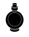 Small bottle - black vector silhouette for pictogram or logo. Vial for Potion or Poison - a sign or icon. The bottle is vintage.