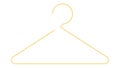 Yellow clothes hanger. Hang icon vector isolated on white background Royalty Free Stock Photo