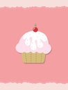Muffin - cupcake illustration, vector dessert - delicious sweet, bakery symbol. Royalty Free Stock Photo