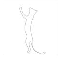 Cat play with toy ball line drawing Royalty Free Stock Photo