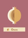 Onion icon in flat style. Isolated object. Onion logo.