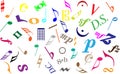 Music notes seamless pattern on white Royalty Free Stock Photo