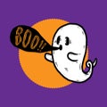 Handdraw Ghost Halloween and boo word vector spooky devil evil cartoon illustration doodle. Halloween celebration, Handdraw, black