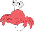 Vector crab illustration on white Royalty Free Stock Photo