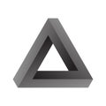 Penrose triangle, Impossible geometric element, 3d Vector illustration