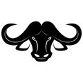 Angry buffalo head, vector illustration