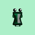 Cute Green Pencil Sharpener Character Vector Design Royalty Free Stock Photo