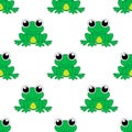 Frog seamless pattern. ÃÂ¡artoon style. Flat design.