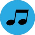 Music notes, song, melody or tune flat vector icon for musical apps and websites Royalty Free Stock Photo